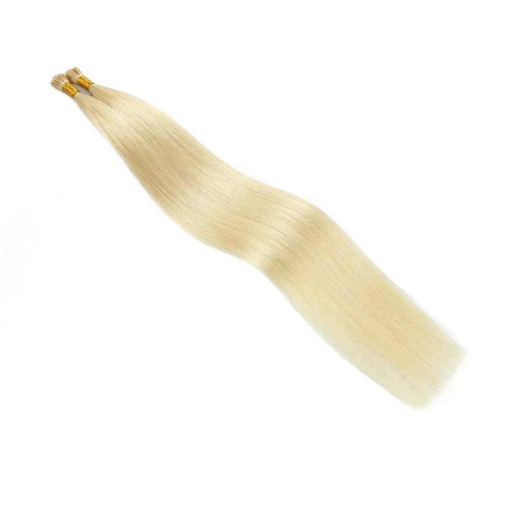 #613 Human Hair I-Tip Hair Extensions White Hair Keratin Bonded